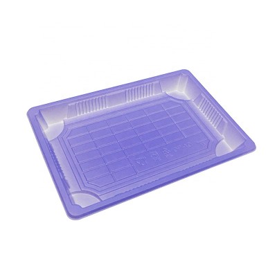 disposable plastic light blue sushi box food container with Anti-fog lid